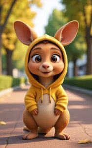 3D cartoon baby fox wallpaper